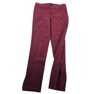 NWT WHBM the legging pants maroon ankle zip career business casual red stretch 4